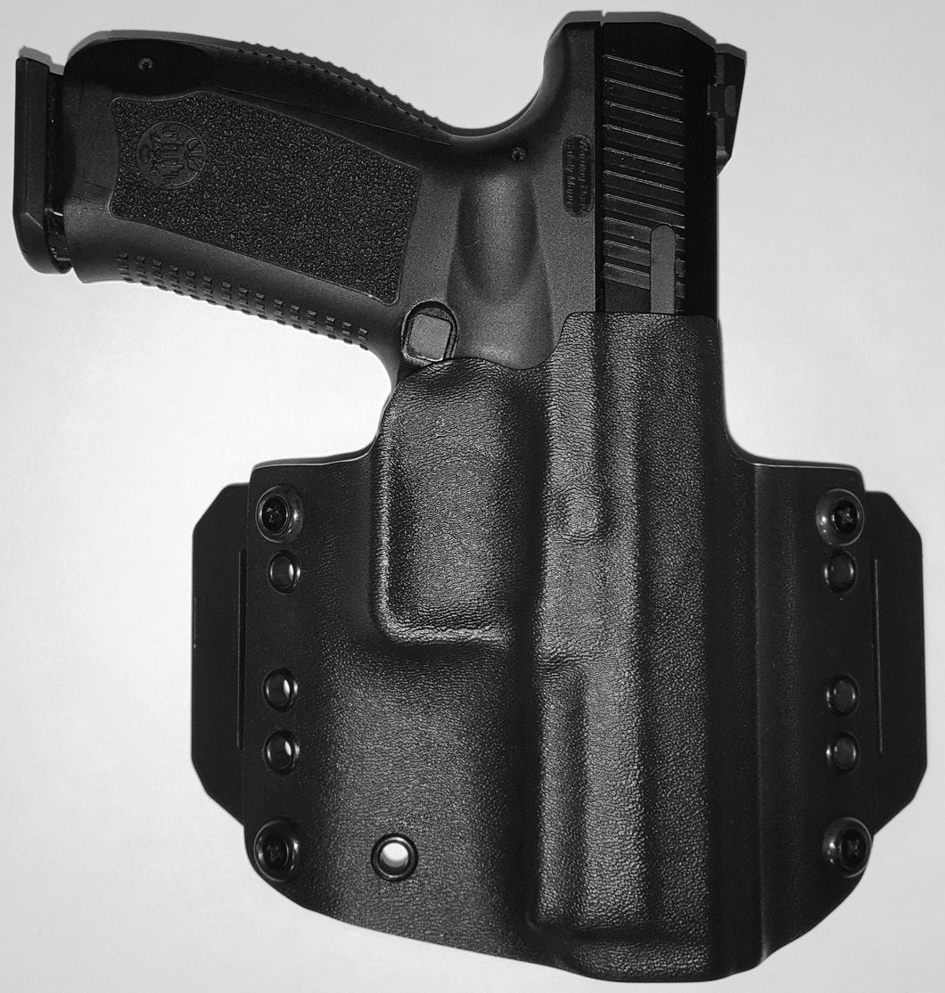 TP9 ELITE Sub Compact (OWB or IWB - Reversible), Right Handed, Compatible with Olight PL Mini 2, Threaded Barrel. RMR Cut, & Suppressor height sight channel